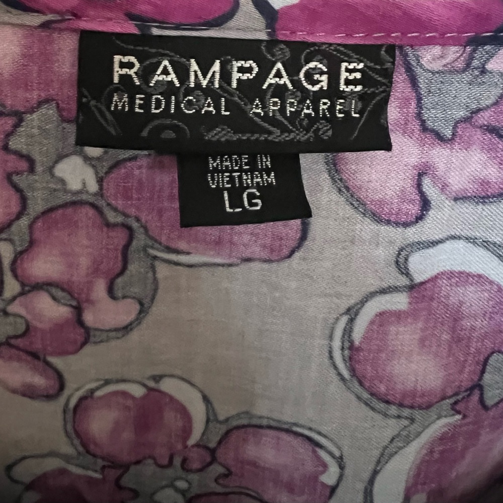 Rampage Medical Apparel Floral Scrub Top. - Picture 7 of 7